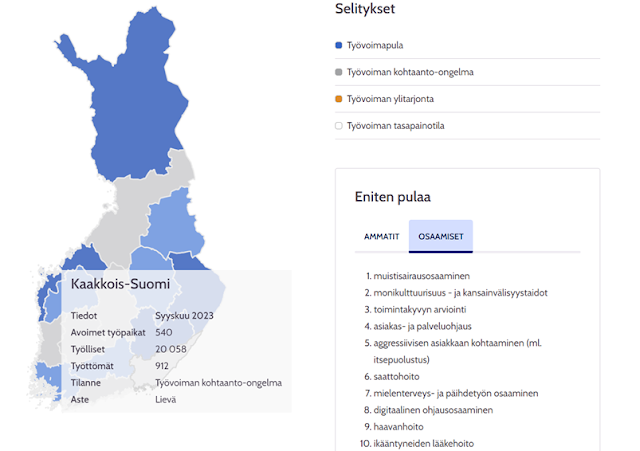 Kuvakaappaus Kaakkois-Suomen sosiaali- ja terveysalasta. Tekstissä kuvattu sivun sisältö.