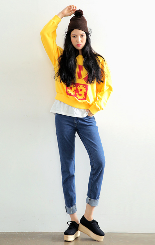 LIB33 Printed Yellow Sweatshirt