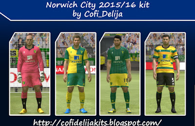 PES 2015 Norwich City 15/16 kit by Cofi_Delija