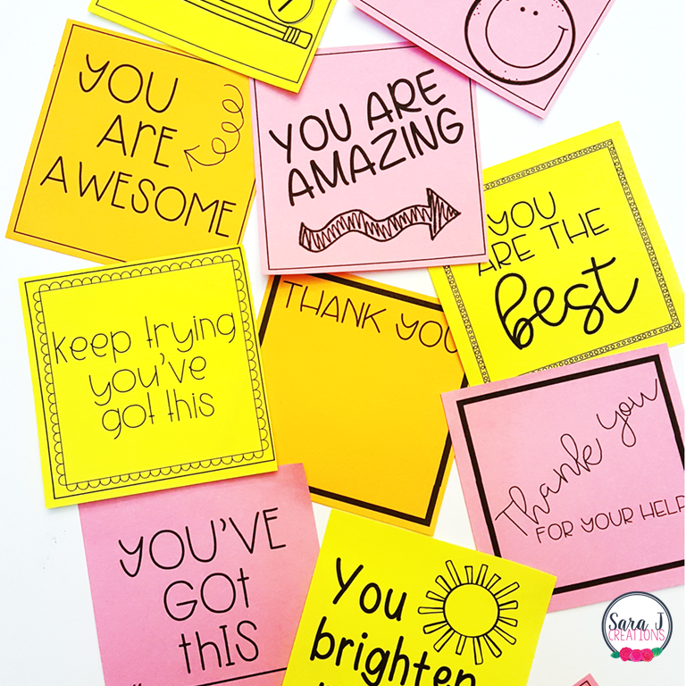 Printable Teacher Sticky Notes | Sara J Creations