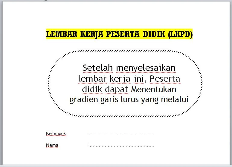 LKPD (Lembar Kerja Peserta Didik) Matematika SMP Kelas 8 Semester 1