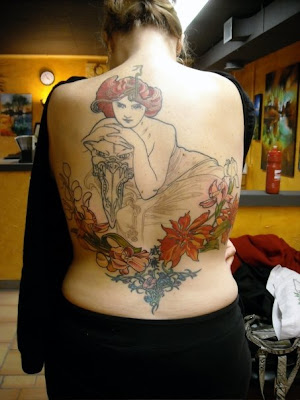 fitofhonesty: Alphonse Mucha tattoo. If I got a sleeve, it'd be