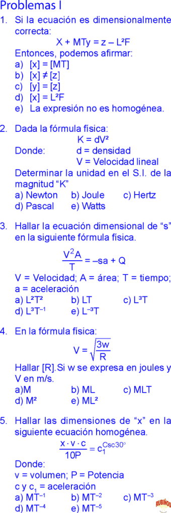 Analisis Dimensional Formulas Ejemplos Y Ejercicios Resueltos De Fisica Basica Y Pre Universidad Pdf