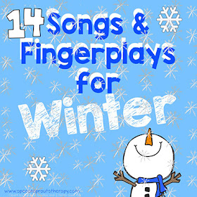 14 Winter songs and fingerplays which are terrific preschool speech therapy activities to boost speech and language skills. Do you love penguins, bears and snowmen? This post has you covered! #speechsprouts #preschool #kindergarten #speechandlanguage #winter