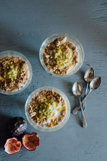 Passion Fruit Yogurt Parfait with Cassava Crumble (AIP, low FODMAP, Paleo, Vegan) 