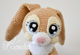 Krawka: Miss Bunny disney rabbit inspired crochet pattern by Krawka thumper fiance, forest cute animal