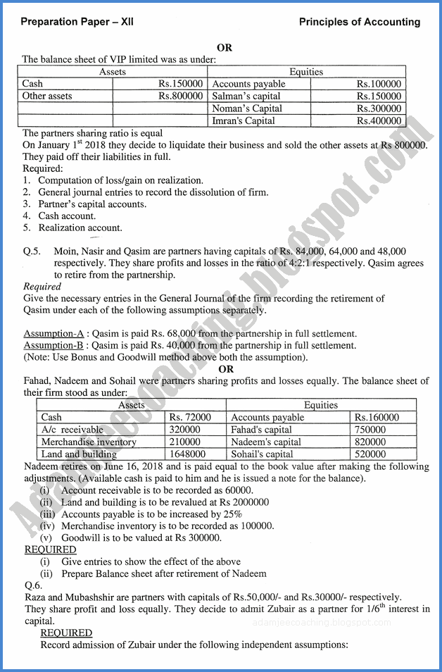 principles-of-accounting-12th-adamjee-coaching-guess-paper-2019-commerce-group