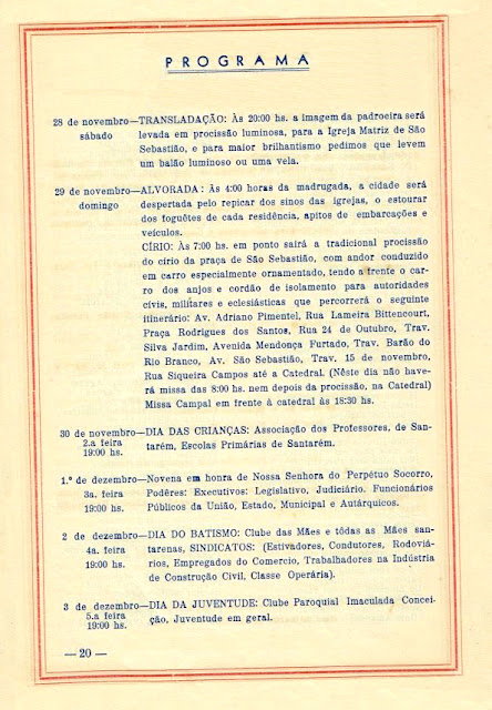 PROGRAMA DA FESTA DE NOSSA SENHORA DA CONCEIÇÃO - 1970 - PAG 20