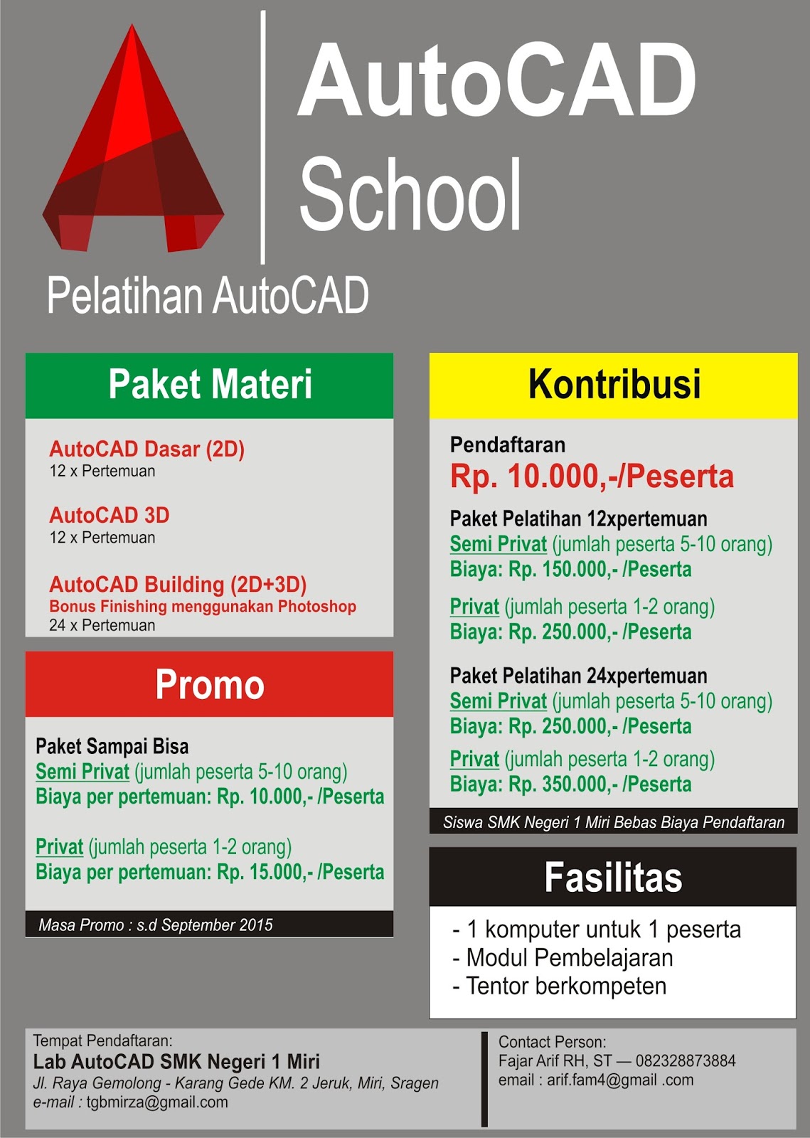 BLOG TGB SMK N MIRI Kursus Autocad Untuk Siswa SMK