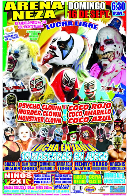 wrestling, lucha libre mascara vs mascara, Tinieblas Jr. vs Dr. Karonte,Puma King vs Rey Cometa,Mascara vs Mascara, Cabellera Vs Cabellera,   Huracan Ramirez,Mil Mascaras,El Terrible vs Rush, El Santo, Blue Demon Jr., Canek, Huracan Ramirez Jr., Jaque Mate, Heddi Karaoui, Pirata Morgan, Hijo de Pirata Morgan, El Corsario, El Hijo del Espanto II, Fishman Jr., Voltan, Hijo De Estrella Blanca, Estrella Blanca Jr., Estrella Blanca II, Rolling Boy Jr., Imu-koa, Skayde, Dr. Cerebro, Oriental, Relámpago De Plata, Black Terry, Atila, Ultraman, Hijo de Ultraman, El Hijo de Aníbal, Aguila Solitaria, Águila Solitaria Jr., Axel, Alebrije, Marabunta, Kung Fu Jr., Super Porky, Angelikal, Ehecatl, Yakuza, El Seminarista, Rocky Santana, Epidemia, Guerrero Del Bronx Jr., Scorpio Jr., Bull Power, Súper Calo Jr., Terry 2000, Juan el Ranchero, Marabunta Jr., Chucho el Roto, Kid Medrano, Holkan, lucha libre mascaras,aaa, cmll, tna, wwe, iwrg, aull, promll, dtu , coacalco, lucha libre, rey misterio, lucha libre l.a park, mascara luchas libres, cartelera,Arena, Juba, querétaro, coliseo,Hijo del santo, blue demon, dr wagner, monterrey, afición, México,bellezas, reynas del ring, sexy star, cartel de lucha libre, poster de luchadores, wallpapers de luchadores