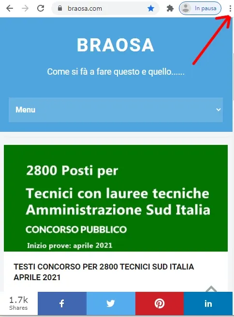 Modifica dimensione testo Chrome per iPhone