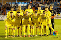 VILLARREAL C. F. - Villarreal, Castellón, España - Temporada 2017-18 - Roberto Soriano, Enes Ünal, Pau Torres, Bonera, Cháryshev y Ander Cantero; Ramiro Guerra, Rukavina, Samu Castillejo, Adrián Marín y Leo Suárez. S. D. PONFERRADINA 1 (Cidoncha) VILLARREAL C. F. 0. 25/10/2017. Copa del Rey, dieciseisavos de final, partido de ida. Ponferrada, León, estadio El Toralín.