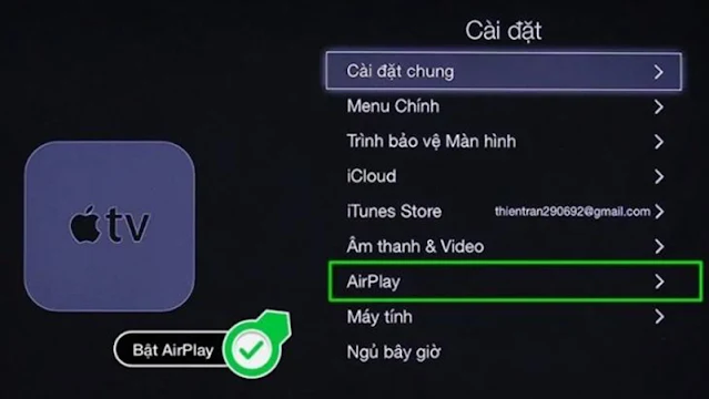 cách chiếu màn hình iPhone lên tivi Samsung