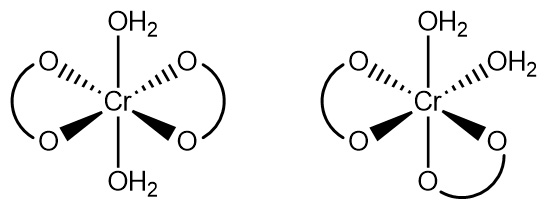 bis(oxalato)diaquochromates(III)