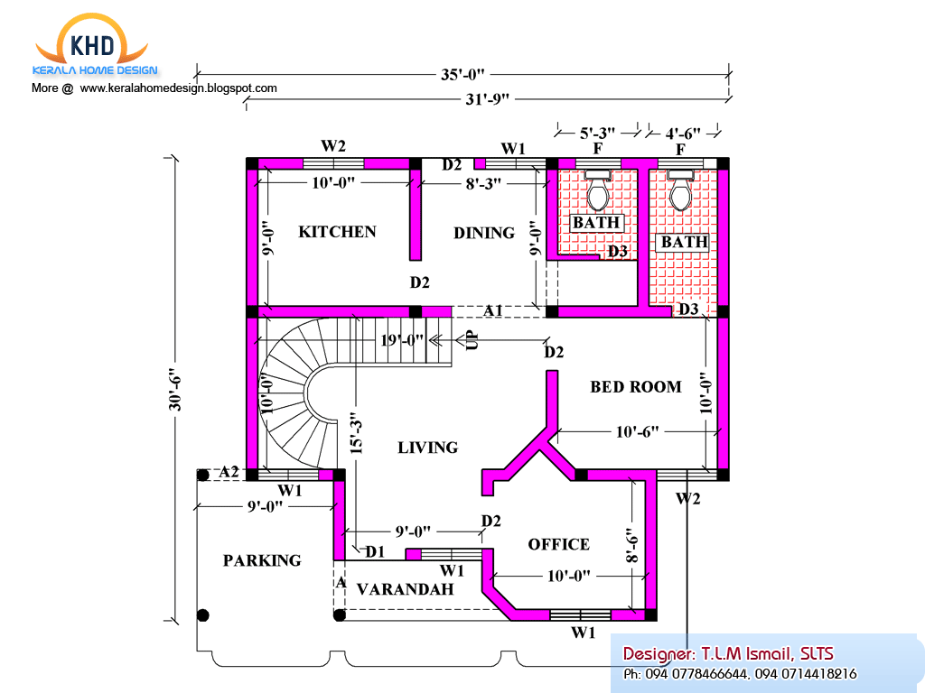 Home Plan Designs Sri Lanka: 2080 square feet home plan and elevation ...