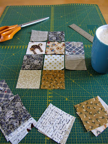 Assembling the patchwork squares