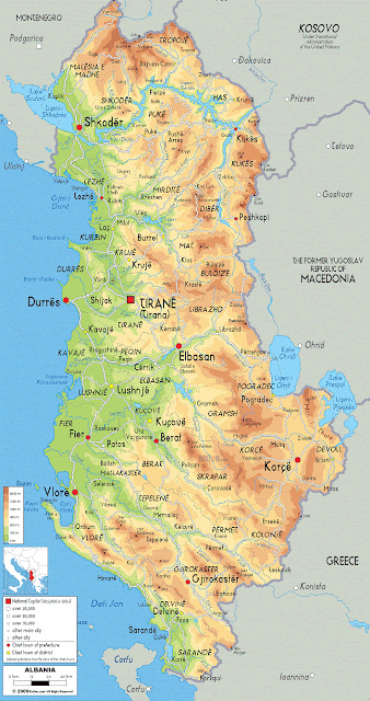 Map of Albania Region Country