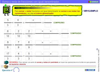 http://www3.gobiernodecanarias.org/medusa/eltanquematematico/todo_mate/fracciones_e/ejercicios/sumayresta_p.html