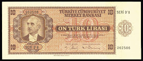 Turkey currency 10 Turkish Lira banknote 1942 İsmet İnönü