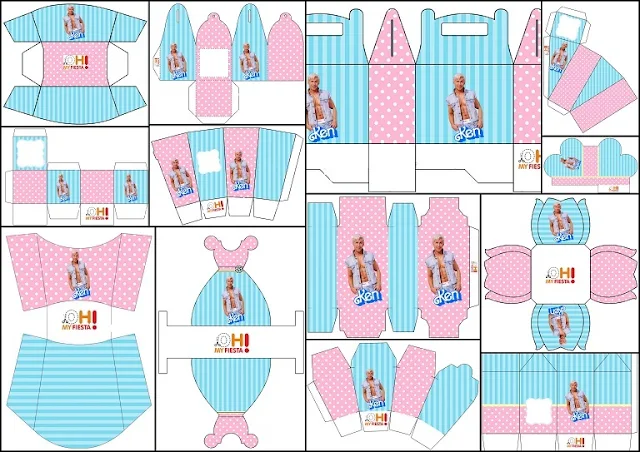 Ken, Barbie the Movie: Free Printable Party Boxes.