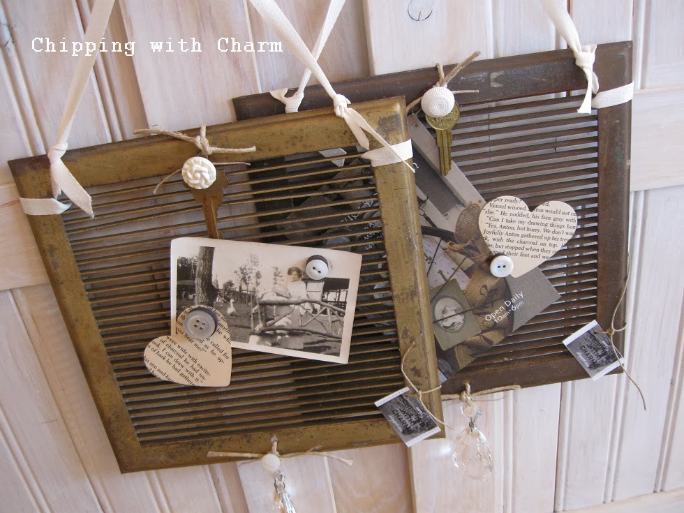 Chipping with Charm:  vent cover photo holder...http://www.chippingwithcharm.blogspot.com/