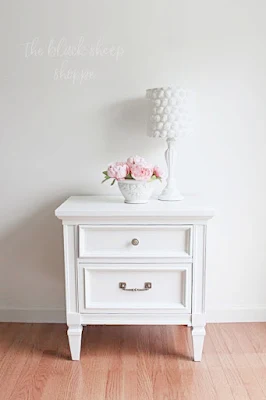 Vintage Dixie brand nightstand painted white.