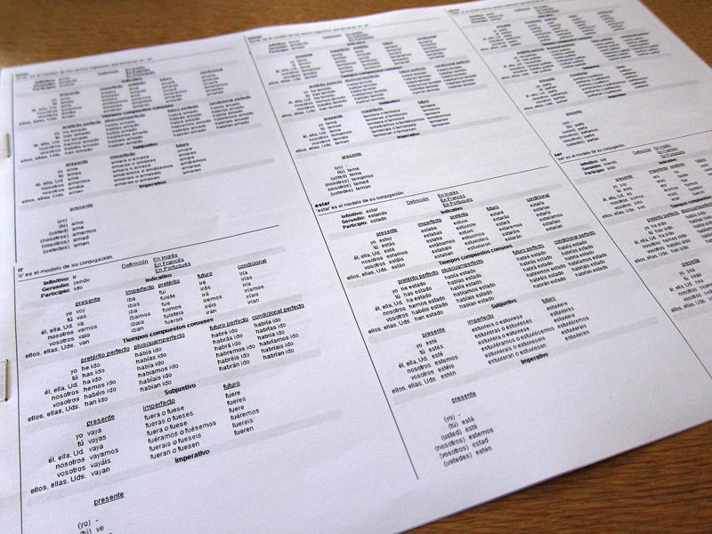 Memorizing conjugation tables is no good without a lot of practice