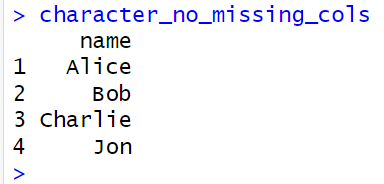 R: Extracting Character Columns with No Missing Values