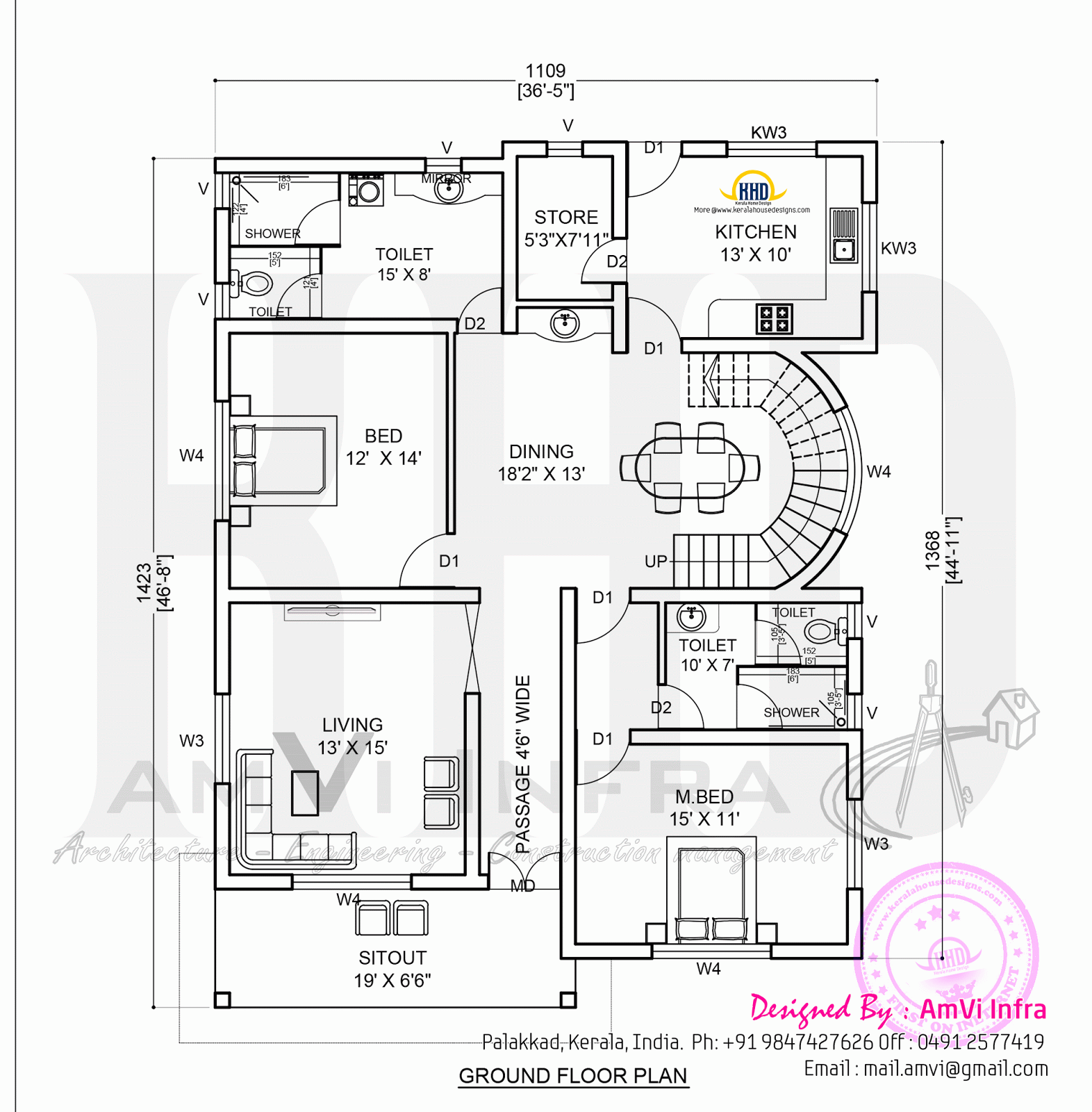  Elevation  and free floor plan  Kerala home  design and 