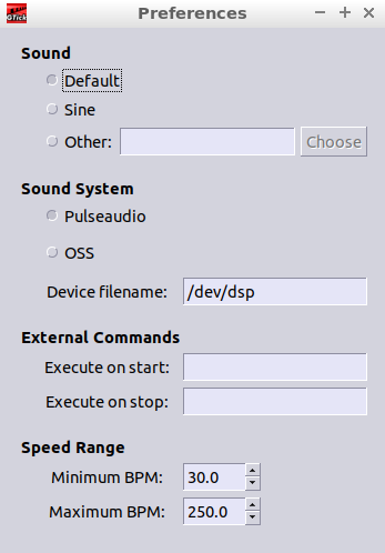 GTick settings and preferences