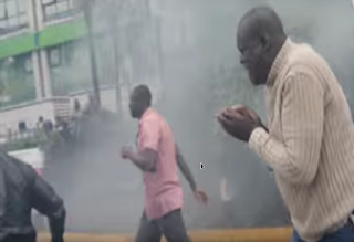 Raila was tear gassed at IEBC offices.