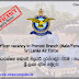 Officer vacancy in Provost Branch (Male/Female) - Sri Lanka Air Force