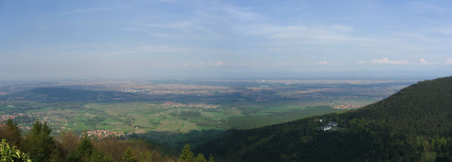 Photograph of landscape, looking across the valley of the River Rhine