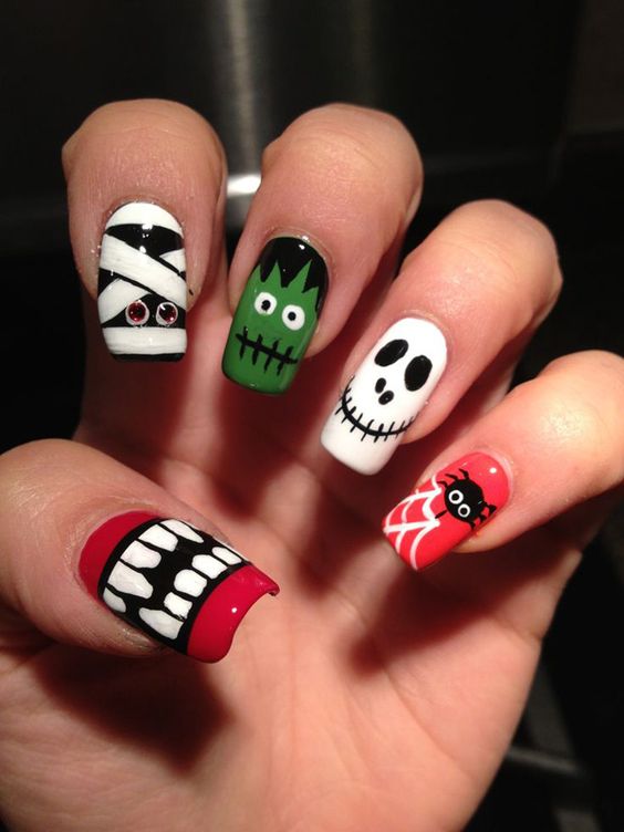 cute nail art ideas for halloween party