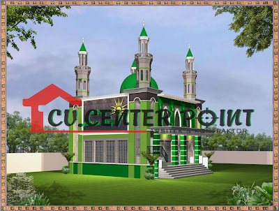 Jasa Gambar Rumah di Sawahlunto - Fasade Masjid Klasik Mediteran 2 Lantai
