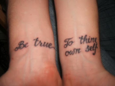 Be true to thine own self wrist tattoo