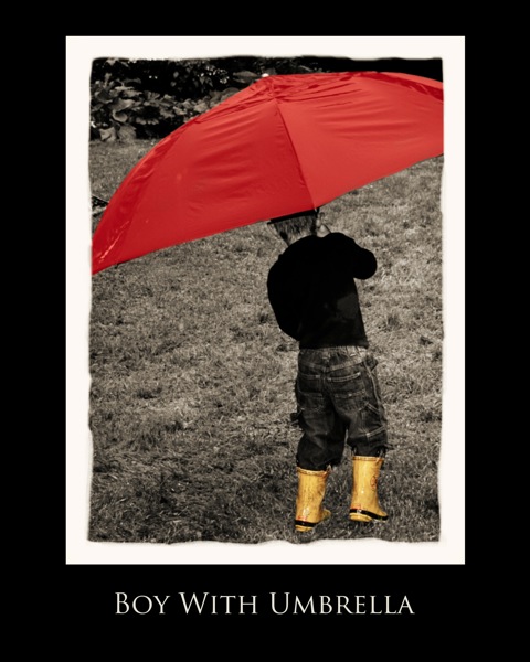 Boy with umbrella