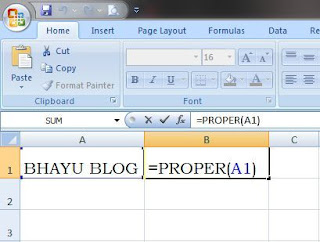 CHANGING THE FORMULA SMALL CAPS IN EXCEL-BHAYU BLOG