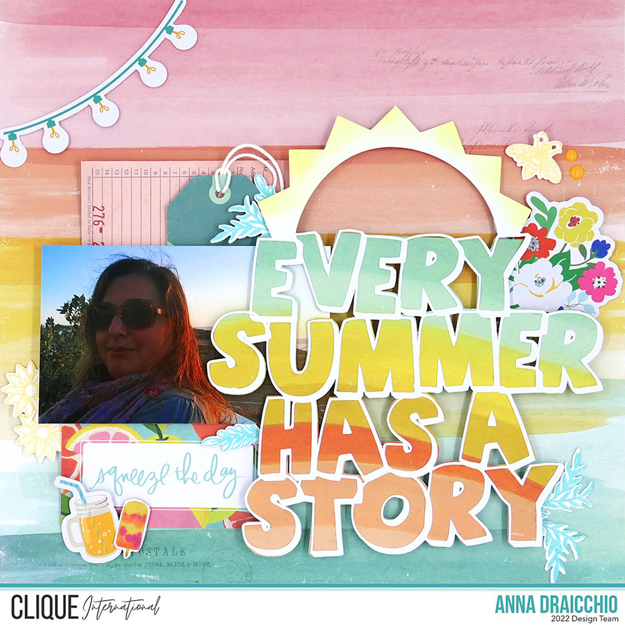 Scrapbooking Cut file Summer Story Layout