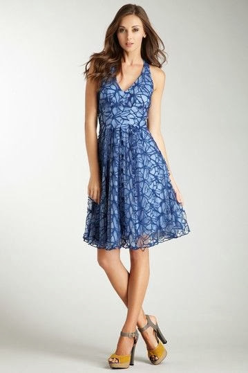 Blue lined dress