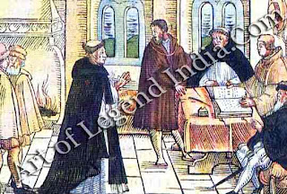 An appearance before Cajetan In 1518, Luther was invited to Augsburg to appear before the Pope's representative. But the urbane Cardinal Cajetan could not persuade him to recant his heresy.