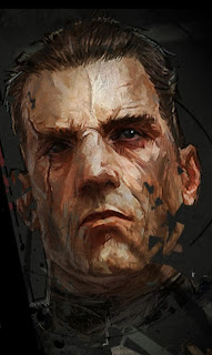 Daud's face, rendered as a painting