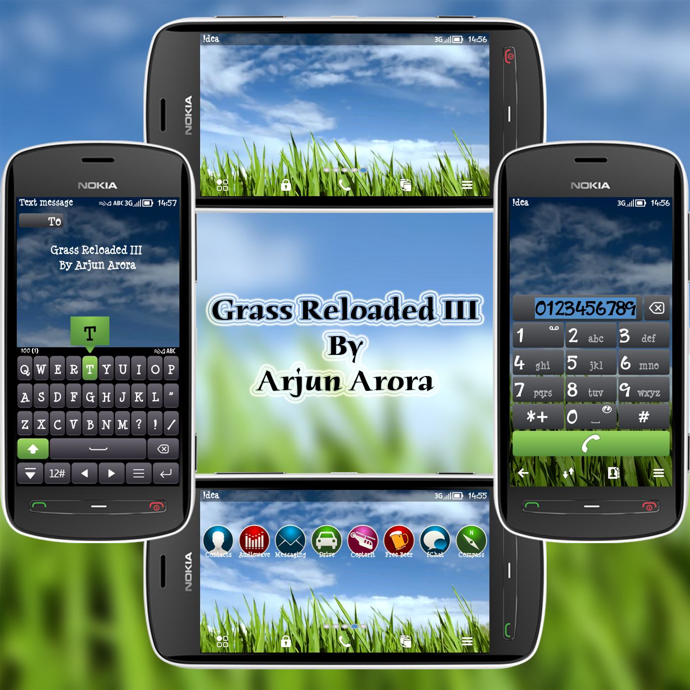 Symbian Belle Theme # 1545 - Grass Reloaded Pro By Arjun Arora