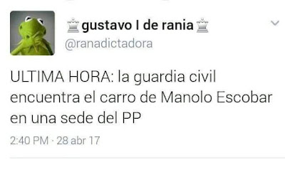 Última hora,la guardia civil encuentra el carro de Manolo Escobar en una sede del PP