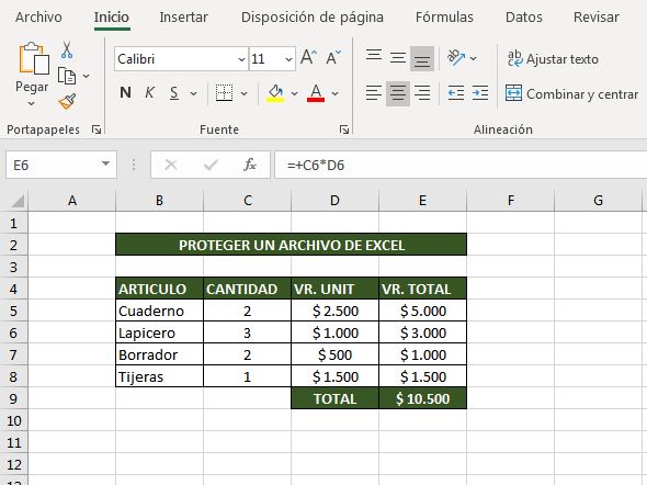 Cómo guardar un archivo de excel con contraseña