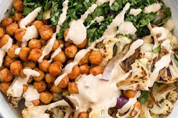   Roasted Cauliflower Salad with Lemon Tahini Dressing