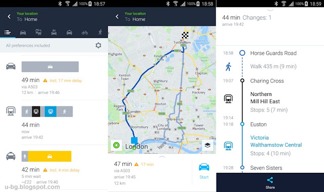 HERE WeGo безплатно приложение за GPS навигация
