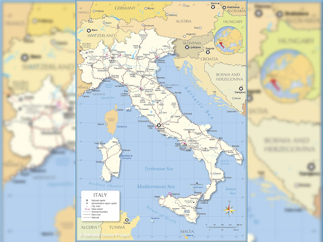 Map Of Italy And Surrounding Countries