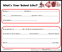 Collaborative Project Cloze Word Activity About Your School FREE