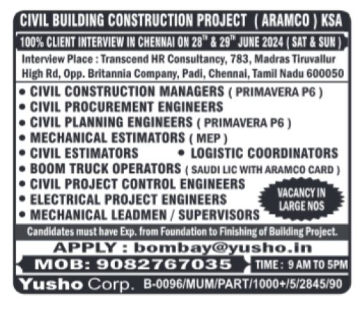 22 June 2024 - Assignment Abroad Times Gulf Vacancy Paper